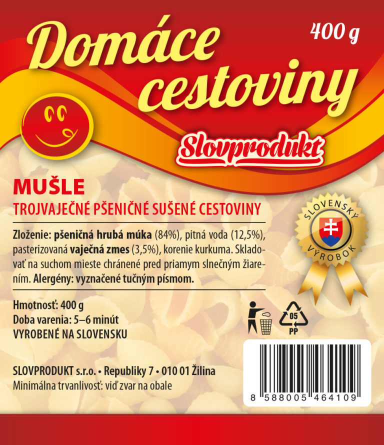 Vaječné cestoviny Mušle