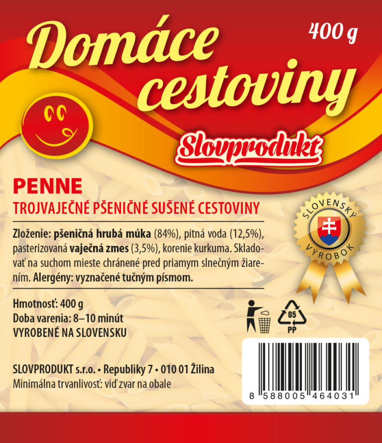 Vaječné cestoviny Penne